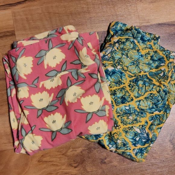 LuLaRoe Pants - Spring Bright Leggings! 2 Pair one Size LuLaRoe